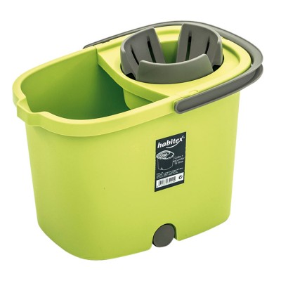 Cubo de fregar verde con escurrefácil 16 L Habitex | Ehlis