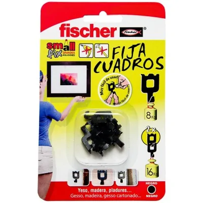 Fijacuadros negro - blíster 8 uds | Fischer