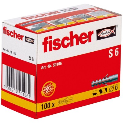 Fischer Propack SX Plus 8 S, 120 Tacos 8 x 40 con Tornillo + Broca SDS 8  mm, Bote Reutilizable para fijación en hormigón y mampostería 570208, Gris