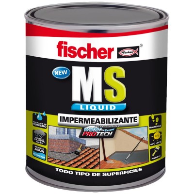 Impermeabilizante caucho MS-Liquid 1 Kg color marrón | Fischer