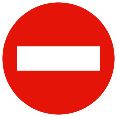 Señal vial galvanizado Ø50CM Dirección Prohibida