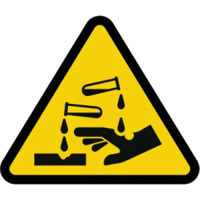 Señal adhesiva peligro materias corrosivas