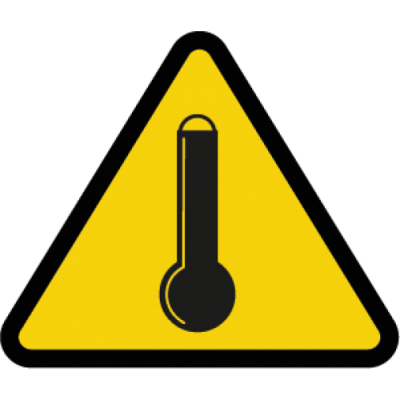 Señal adhesiva peligro alta temperatura