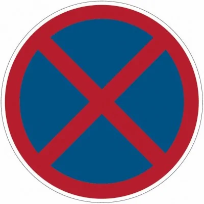 Señal vial galvanizado Ø50CM Prohibido Parar y Estacionar