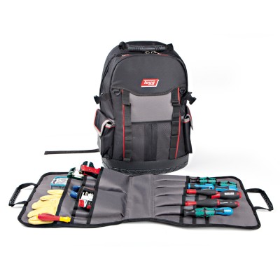  Bolsa de herramientas portátil, bolsa de herramientas portátil  de poliéster 600D, bolsa de herramientas para electricista, diseño de  cremallera, bolsa de herramientas portátil pequeña bolsa de almacenamiento  (rojo) : Herramientas y
