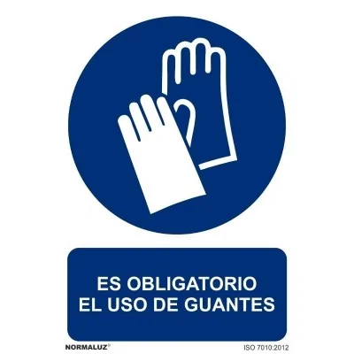 Señal obligación uso de guantes