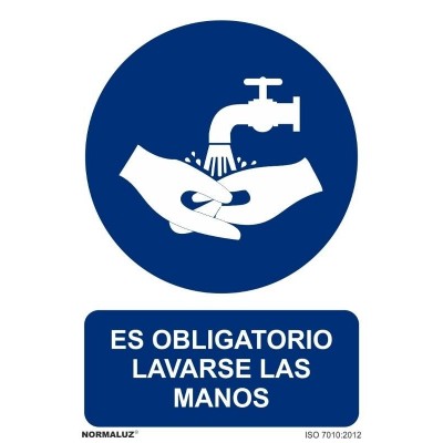 Señal obligación lavarse las manos
