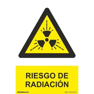 Señal advertencia riesgo de radiación