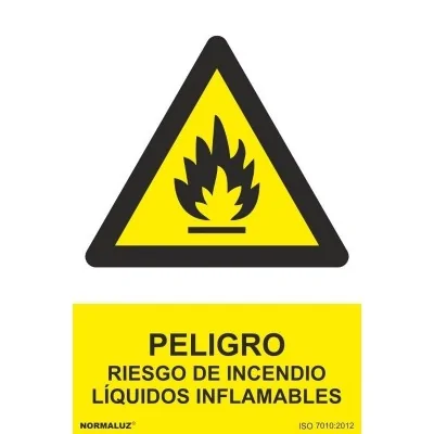 Señal advertencia ¡Atención! riesgo de incendio