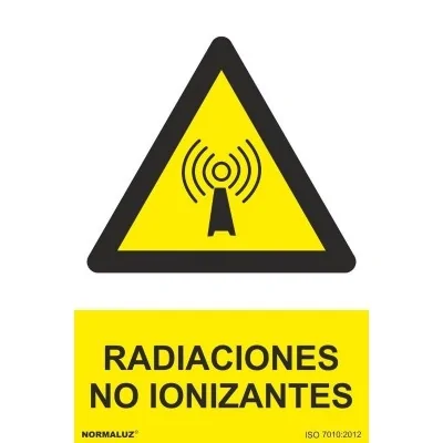 Señal advertencia radiaciones no ionizantes
