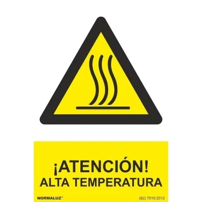 Señal advertencia ¡Atención! alta temperatura