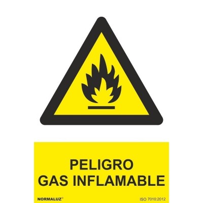 Señal advertencia peligro gas inflamable