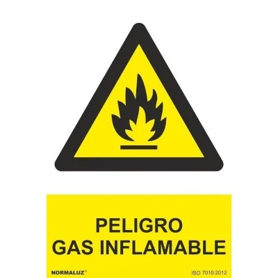 Señal advertencia peligro gas inflamable