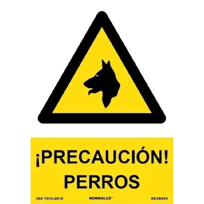 Señal advertencia ¡Precaución! perros