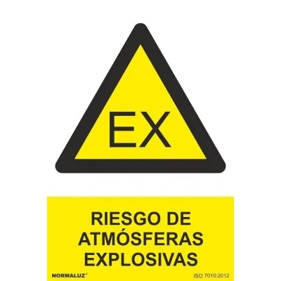 Señal advertencia peligro atmósfera explosiva