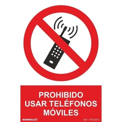 Señal prohibición usar teléfonos