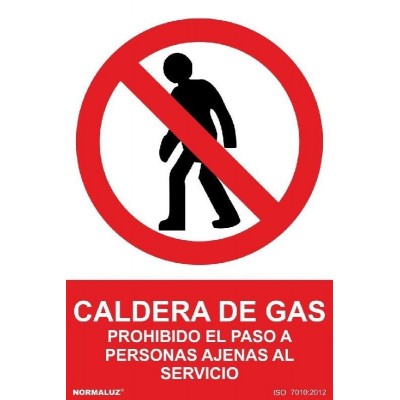 Señal prohibición caldera de gas