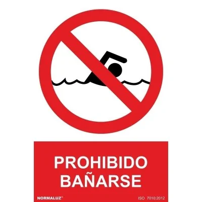 Señal prohibición bañarse