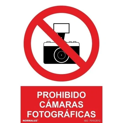 Señal prohibición cámaras...