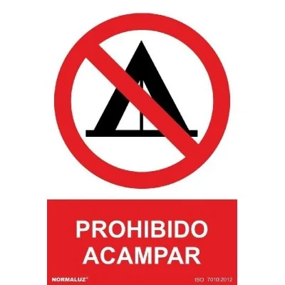 Señal prohibición prohibido acampar