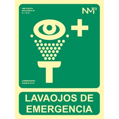 Señal evacuación lavaojos de emergencia