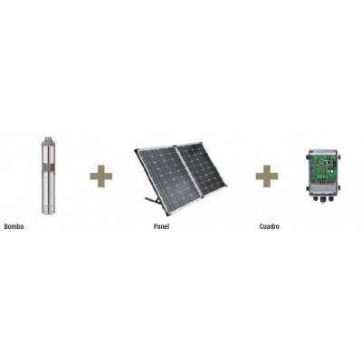 Kit Fotovoltaico Bombeo Solar 3 CV  Riego Solar Cuadro y protecciones Sin  Kit Soportes Sin soporte Boyas y sondas de nivel Sin Kit