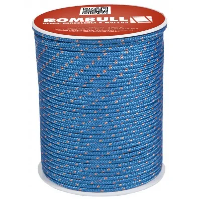 Cordón fantasía poliamida y poliéster azul de 2,5MM rollo 100M Rombull