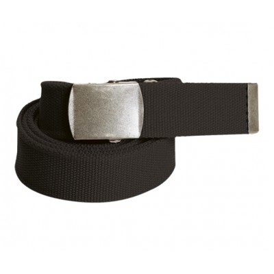 Cinturón de poliéster con hebilla metálica color negro - Brooklyn Valento